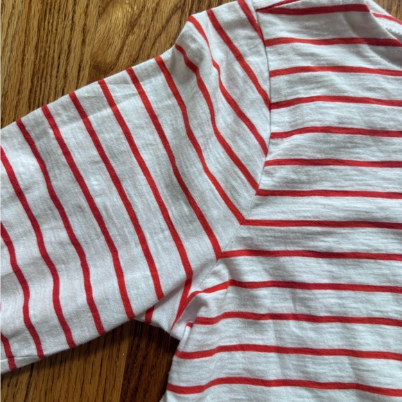 J.Crew Medium Red Stripe 3/4 sleeve tee yacht fashion - Picture 3 of 4